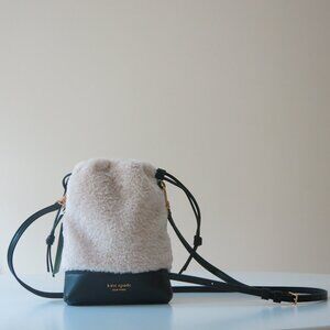 Kate Spade Eva Faux Shearling Bucket Phone Crossbody BNWT